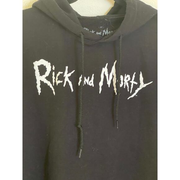 Rick and Morty Black Graphic Hoodie Sweatshirt Pullover ~Adult Swim SIZE M - Picture 3 of 6